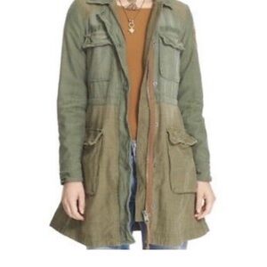 Free People Two-Tone Green Utility Jacket